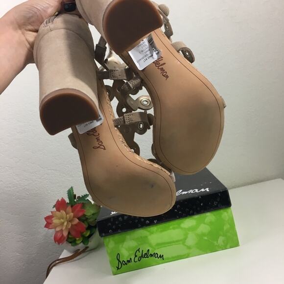 NIB Sam Edelman Yuli nude suede heels 10 - Picture 4 of 5
